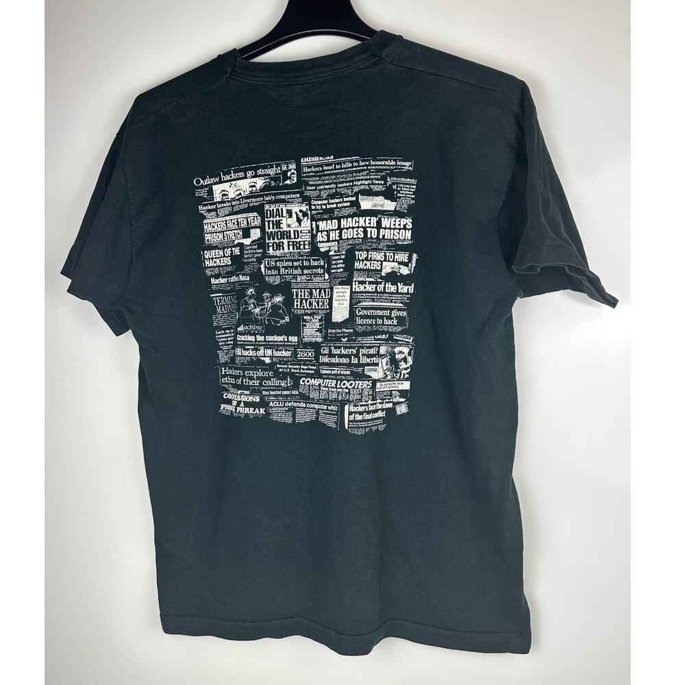 Vtg 90's 2600 The Hacker Quarterly Coding T Shirt Single Stitch Double Sided XL - Picture 8 of 9